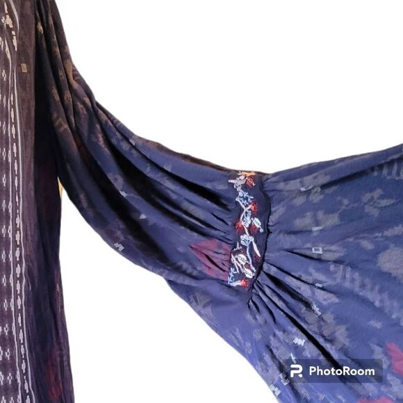 Lucky Brand Boho Style Long Sleeve Top Size Petite Small - Picture 3 of 10